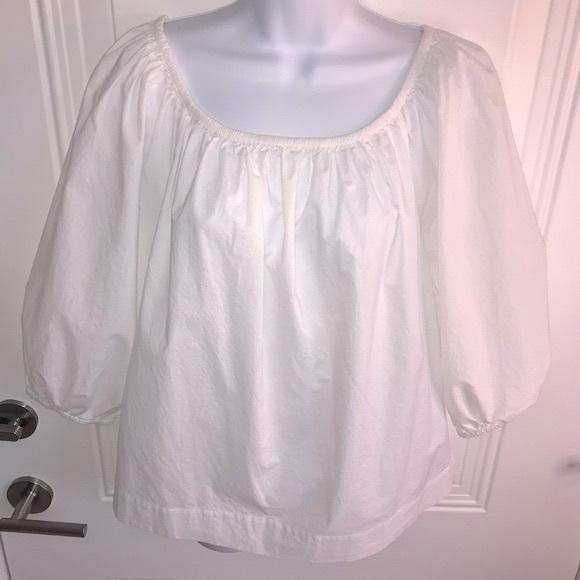 🔴 4/$15 H&M off-white cotton peasant lightweight top blouse size S in EUC - Picture 6 of 14